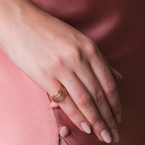 Inel din aur galben 14K Pulse - imagine 3