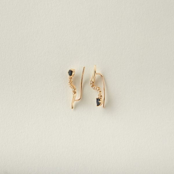 Cercei din aur galben 14K Curved
