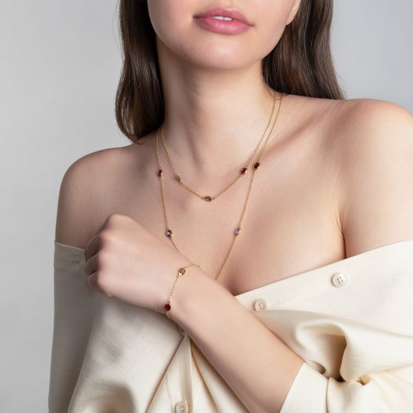 Colier din aur galben 14K Droplet - imagine 4
