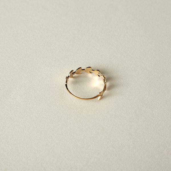 Inel din aur galben 14K Gold Laurel - imagine 2