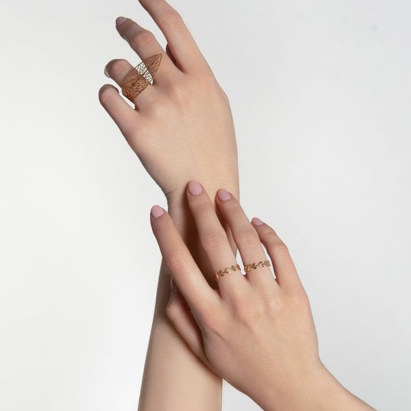 Inel din aur galben 14K Gold Laurel - imagine 3